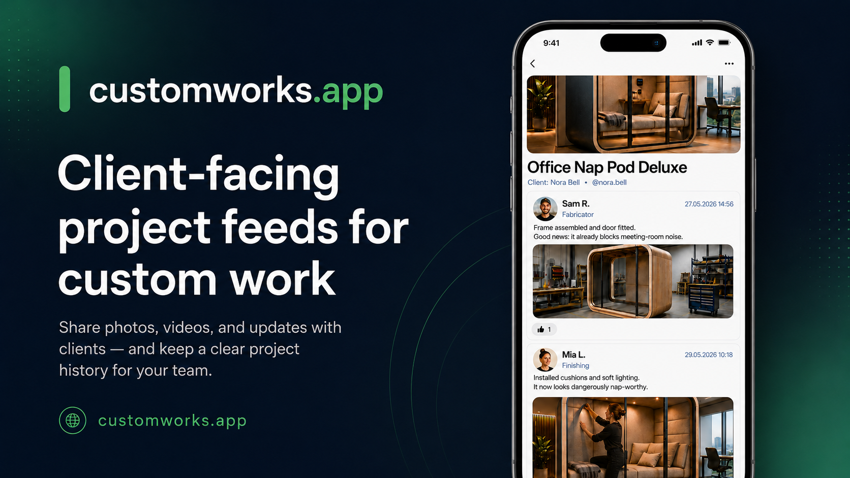 CustomWorks - Keep clients in the loop during custom work