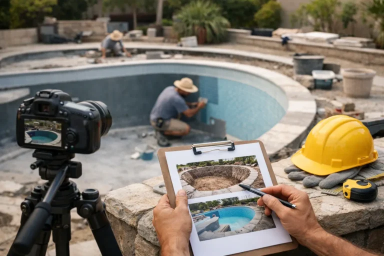 Using Pool Construction Progress Photos